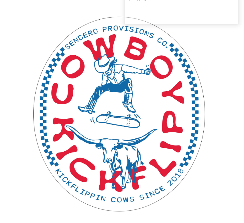 Cowboy Kickflip Sticker